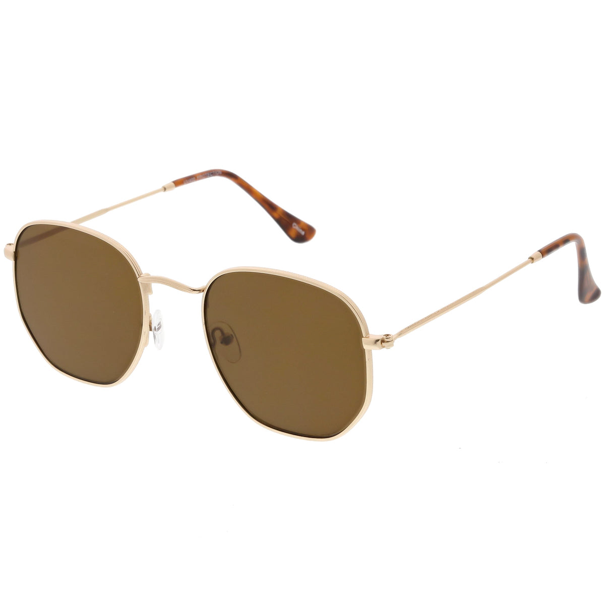 Vintage Inspired Indie Dapper Flat Hexagon Lens Sunglasses C517