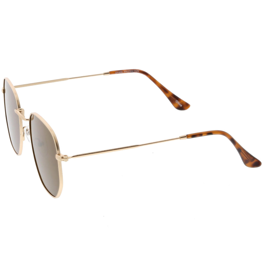 Vintage Inspired Indie Dapper Flat Hexagon Lens Sunglasses C517