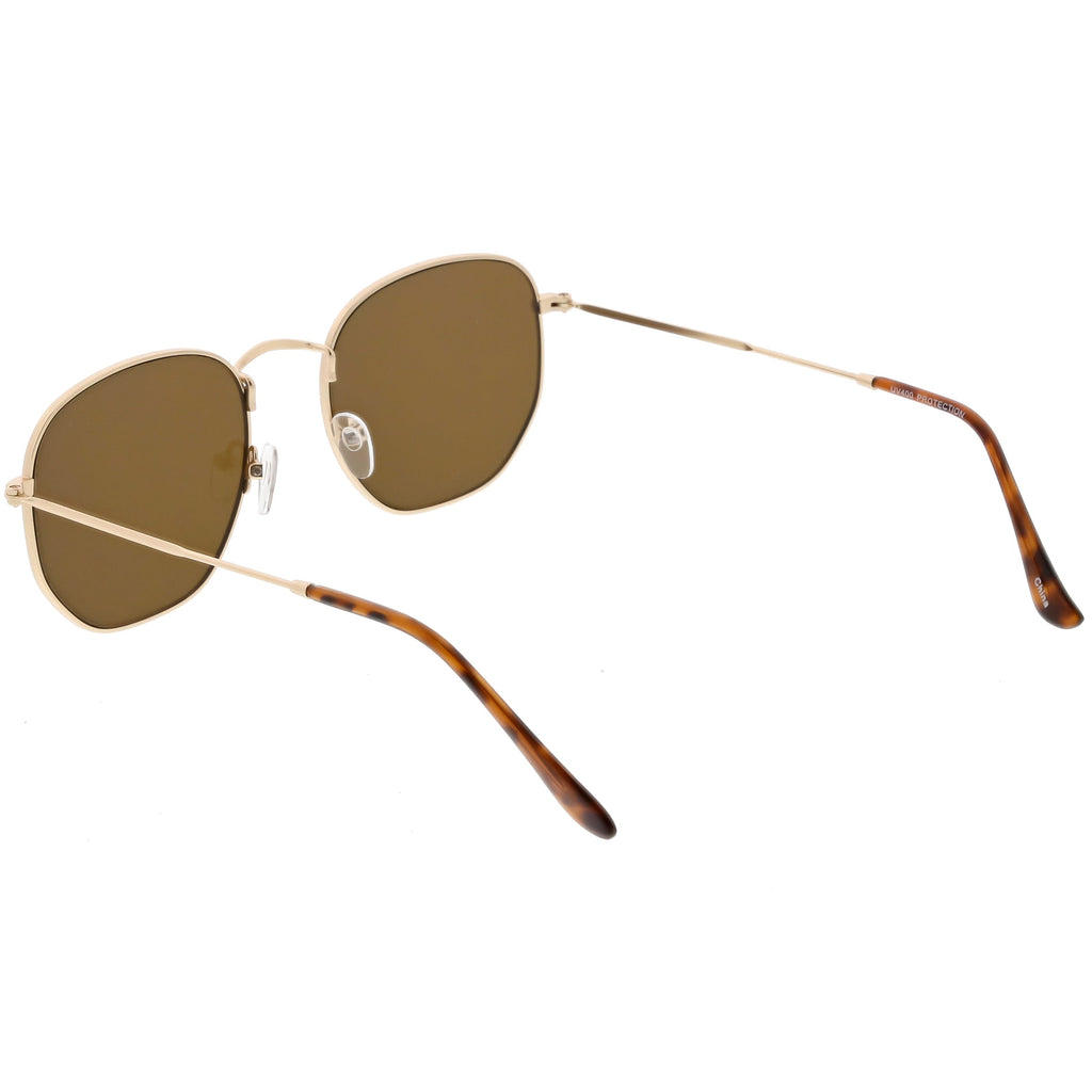 Vintage Inspired Indie Dapper Flat Hexagon Lens Sunglasses C517