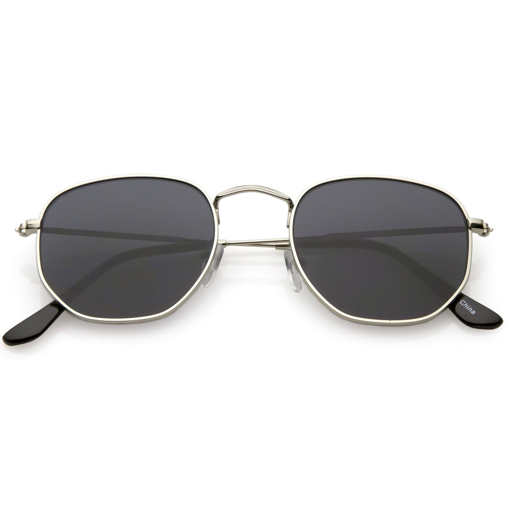 Vintage Inspired Indie Dapper Flat Hexagon Lens Sunglasses C517