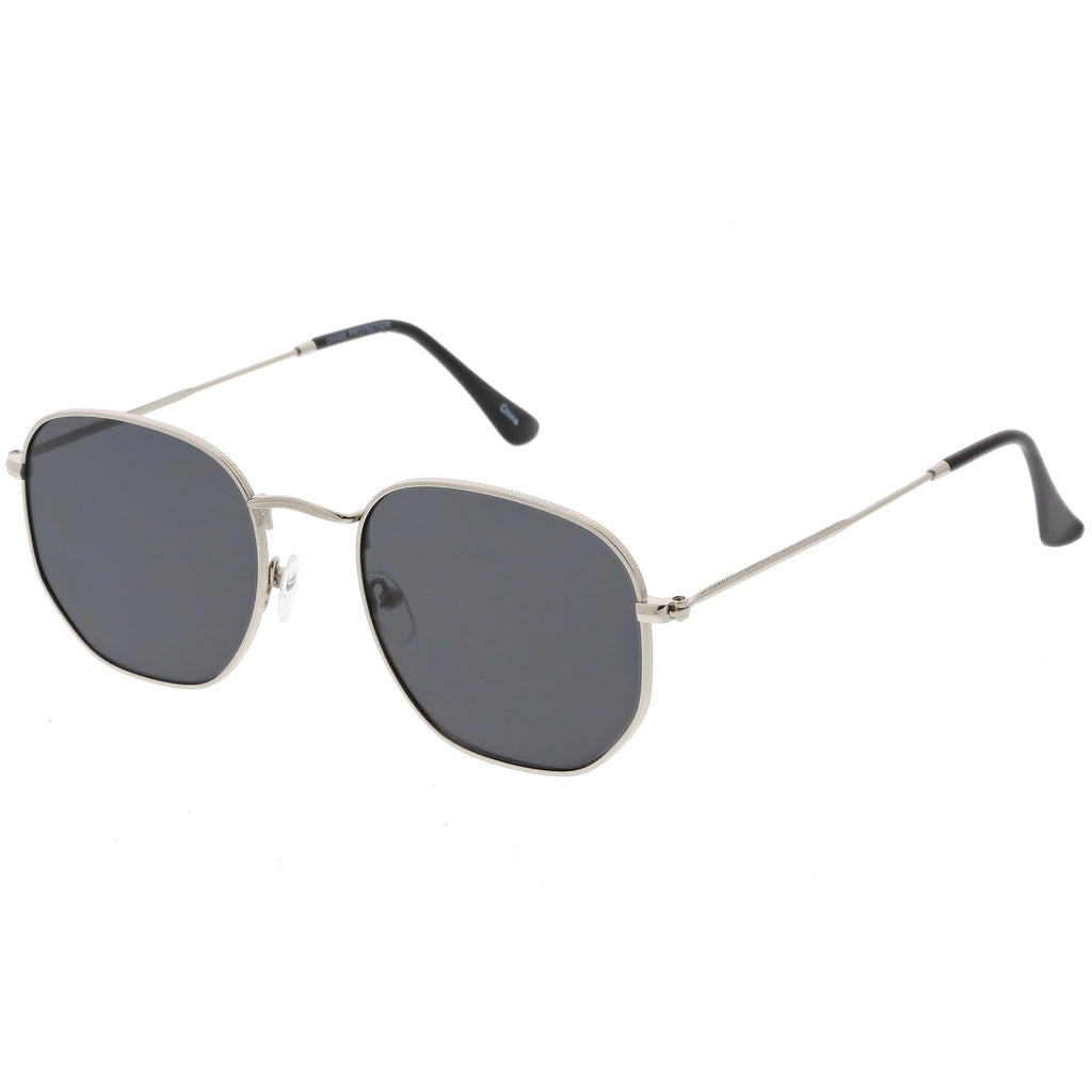 Vintage Inspired Indie Dapper Flat Hexagon Lens Sunglasses C517