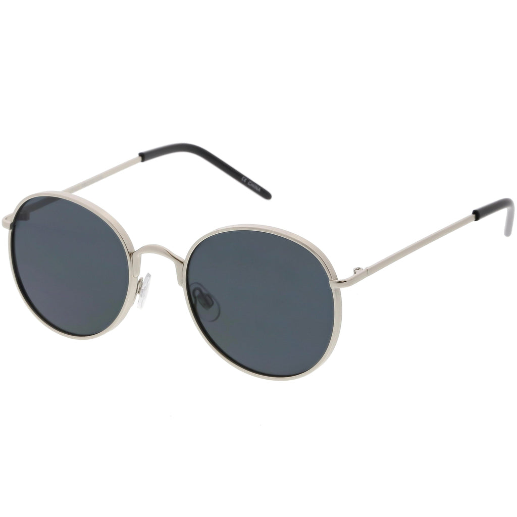 Indie Round Retro Modern Flat Lens Dapper Sunglasses C519