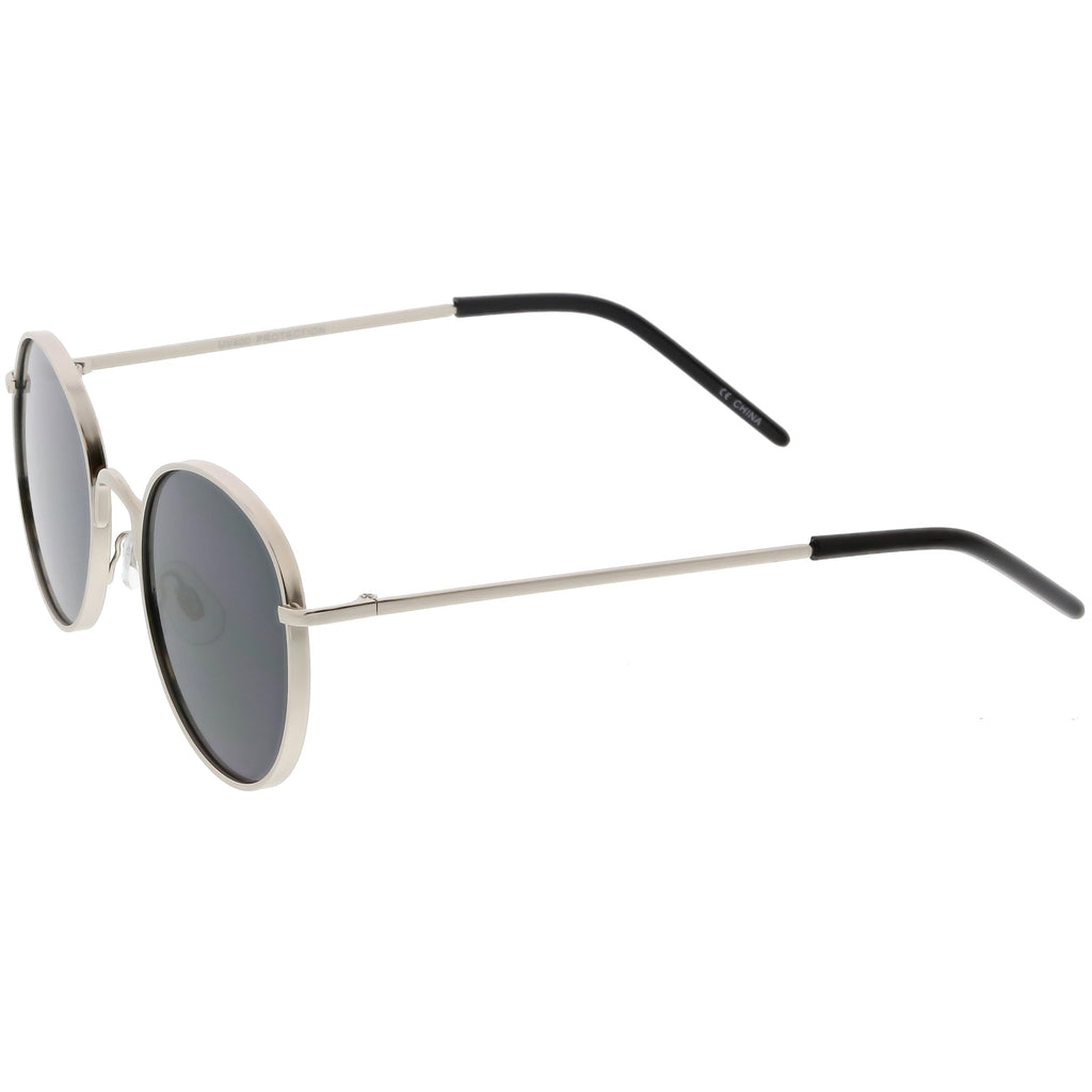 Indie Round Retro Modern Flat Lens Dapper Sunglasses C519