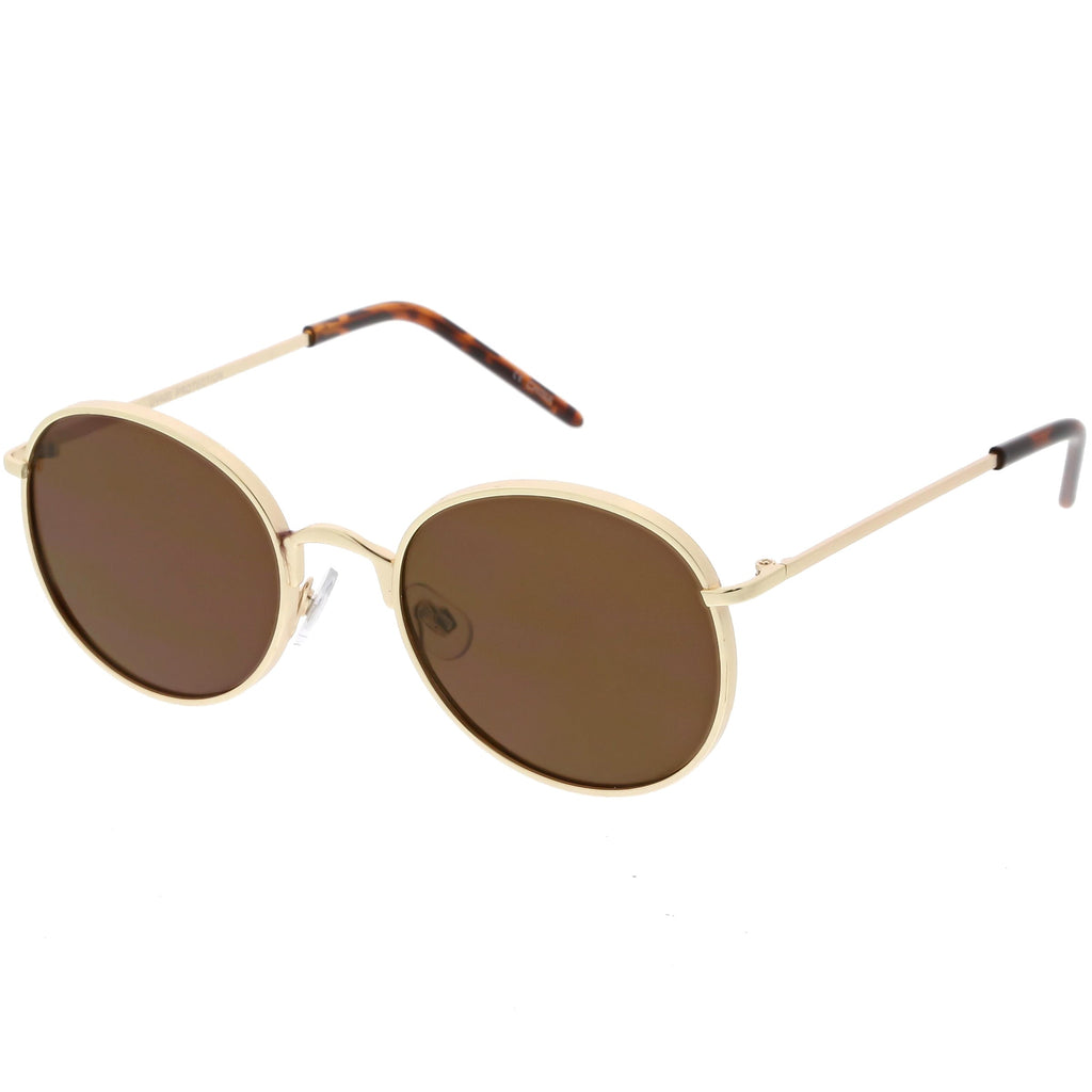 Indie Round Retro Modern Flat Lens Dapper Sunglasses C519
