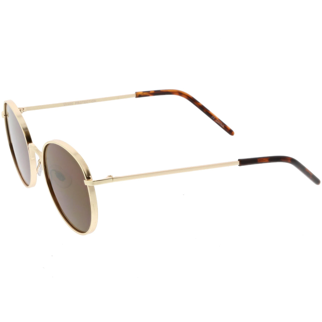 Indie Round Retro Modern Flat Lens Dapper Sunglasses C519