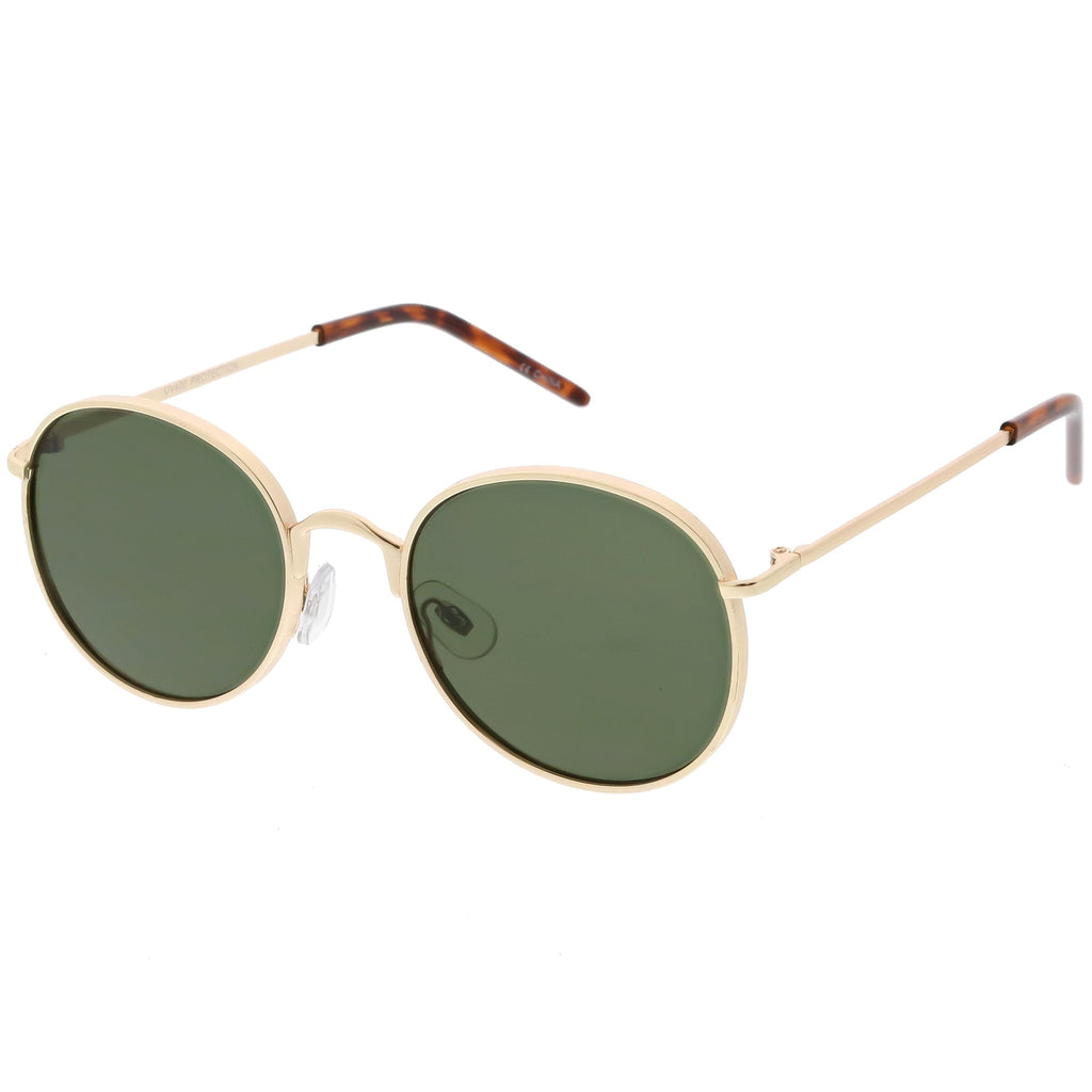 Indie Round Retro Modern Flat Lens Dapper Sunglasses C519