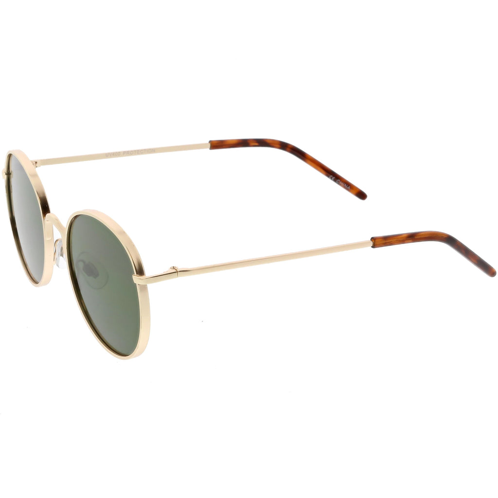 Indie Round Retro Modern Flat Lens Dapper Sunglasses C519