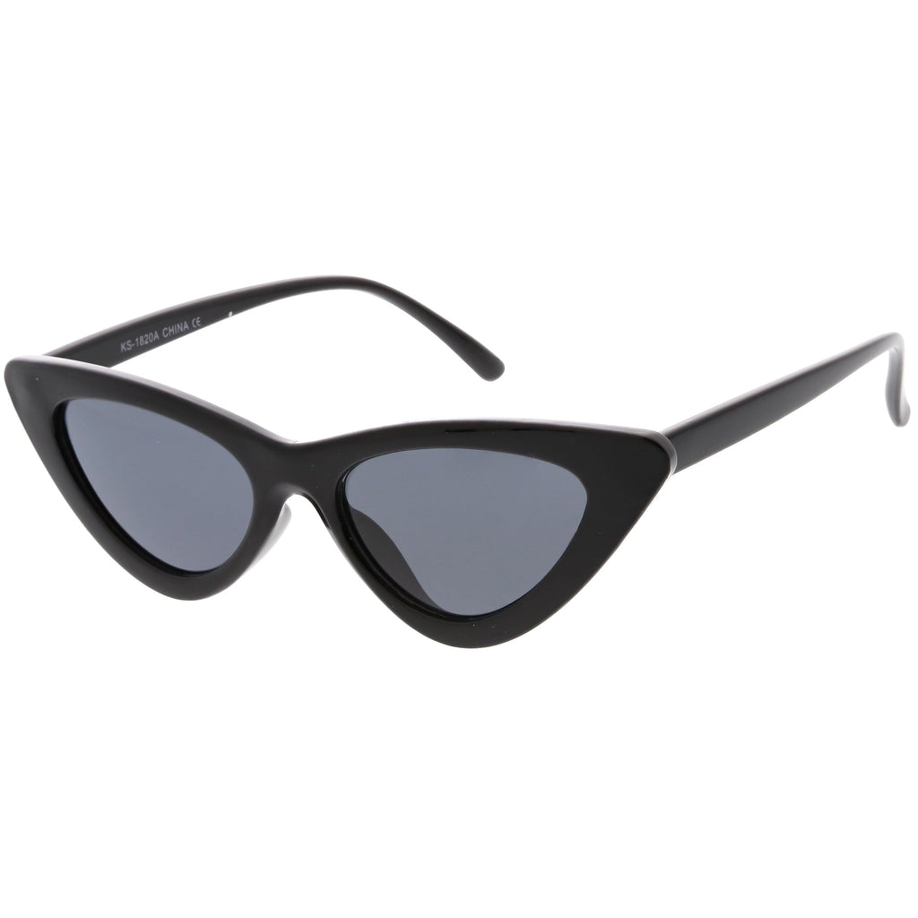 Women's Narrow 1990's Retro Flat Lens Cat Eye Sunglasses C523
