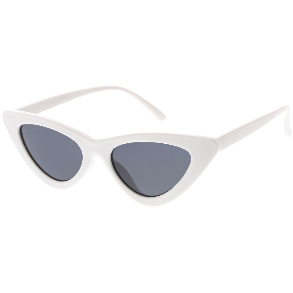 Women's Narrow 1990's Retro Flat Lens Cat Eye Sunglasses C523