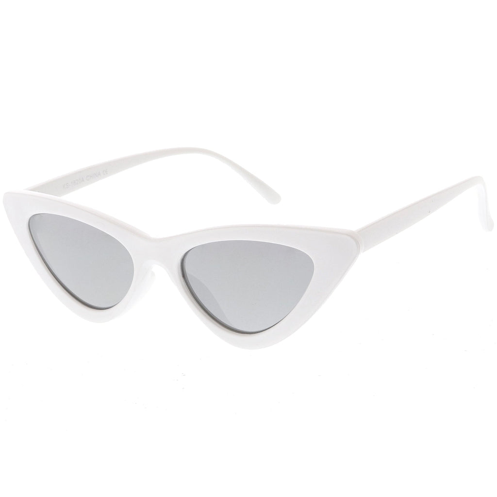 Women's Narrow 1990's Retro Flat Lens Cat Eye Sunglasses C523