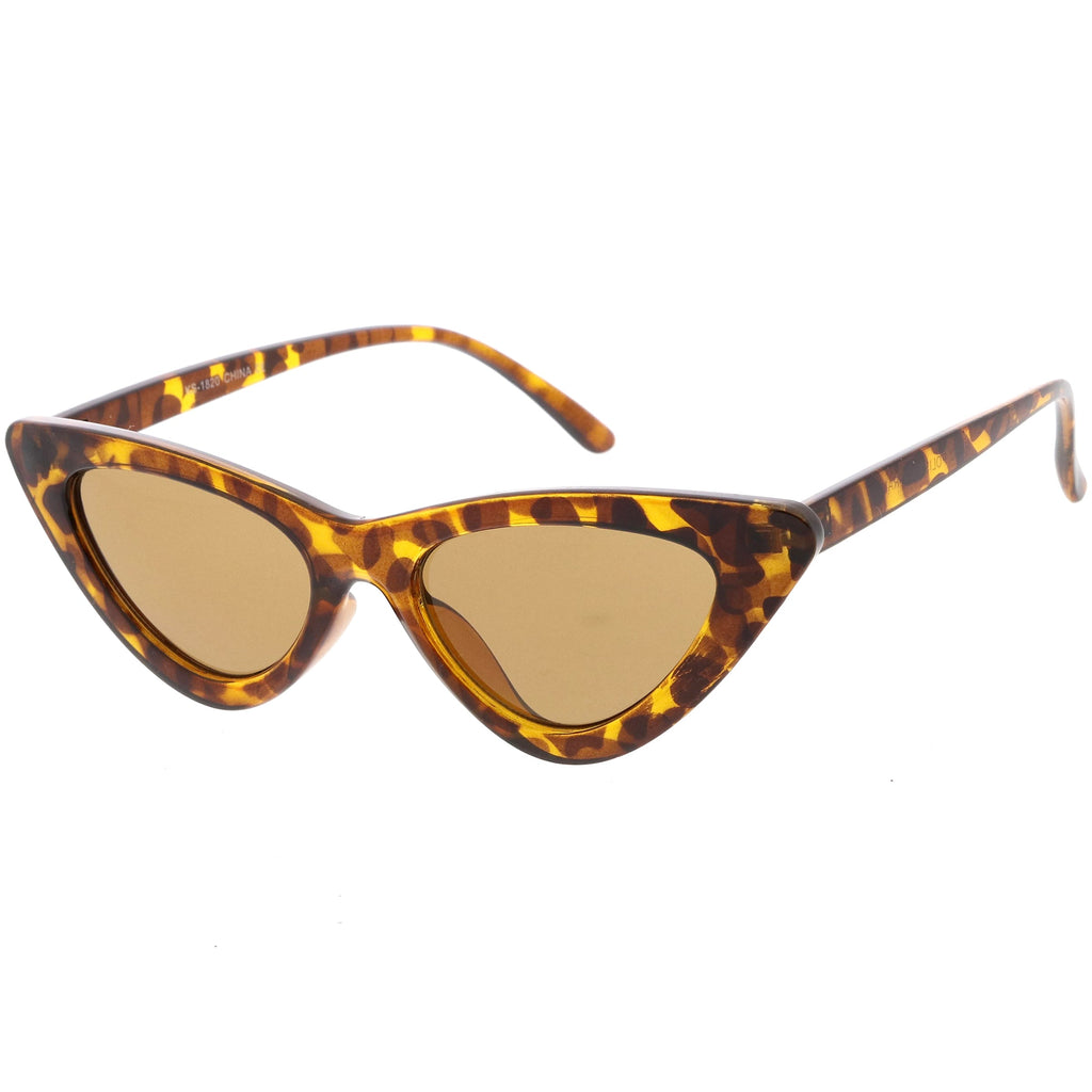 Women's Narrow 1990's Retro Flat Lens Cat Eye Sunglasses C523