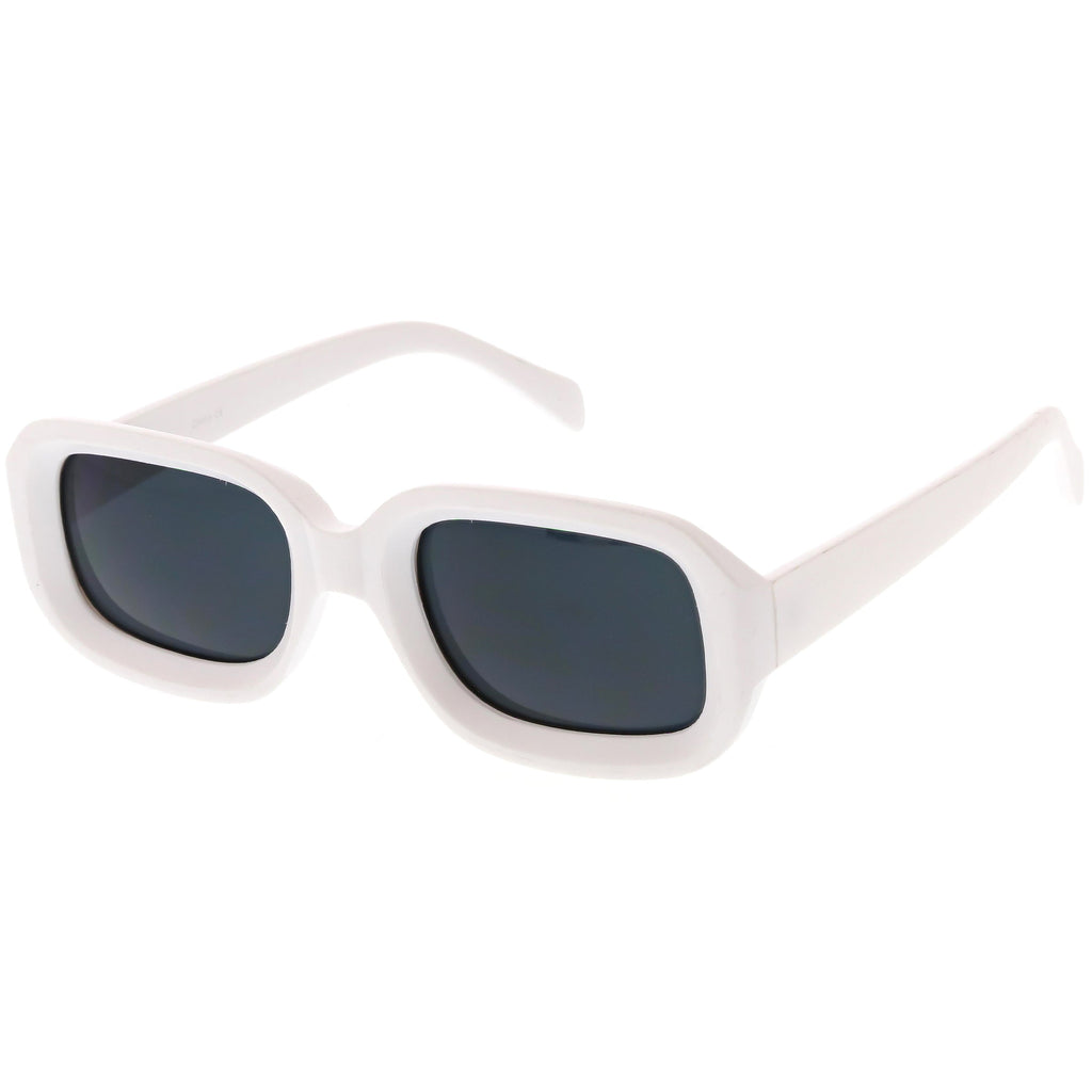 Retro Bold Deep Inset Rectangle Flat Lens Sunglasses C525