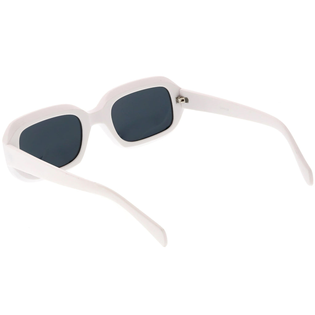 Retro Bold Deep Inset Rectangle Flat Lens Sunglasses C525