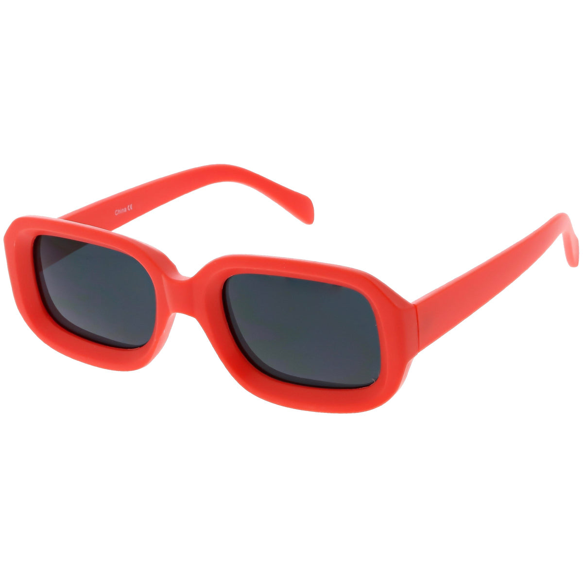 Retro Bold Deep Inset Rectangle Flat Lens Sunglasses C525