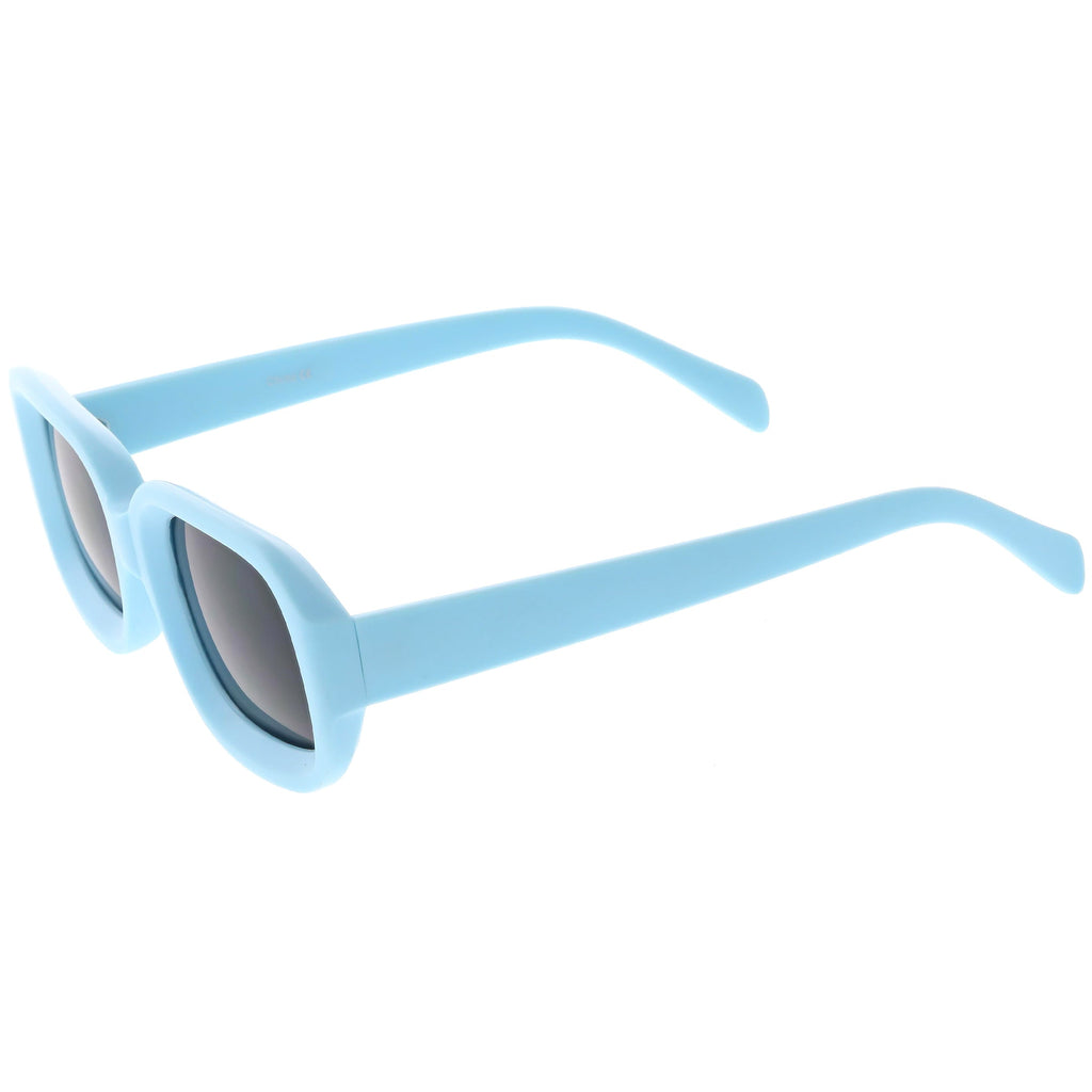 Retro Bold Deep Inset Rectangle Flat Lens Sunglasses C525
