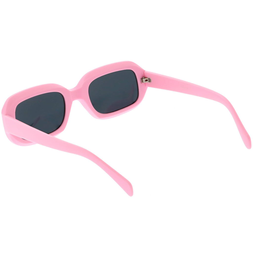 Retro Bold Deep Inset Rectangle Flat Lens Sunglasses C525