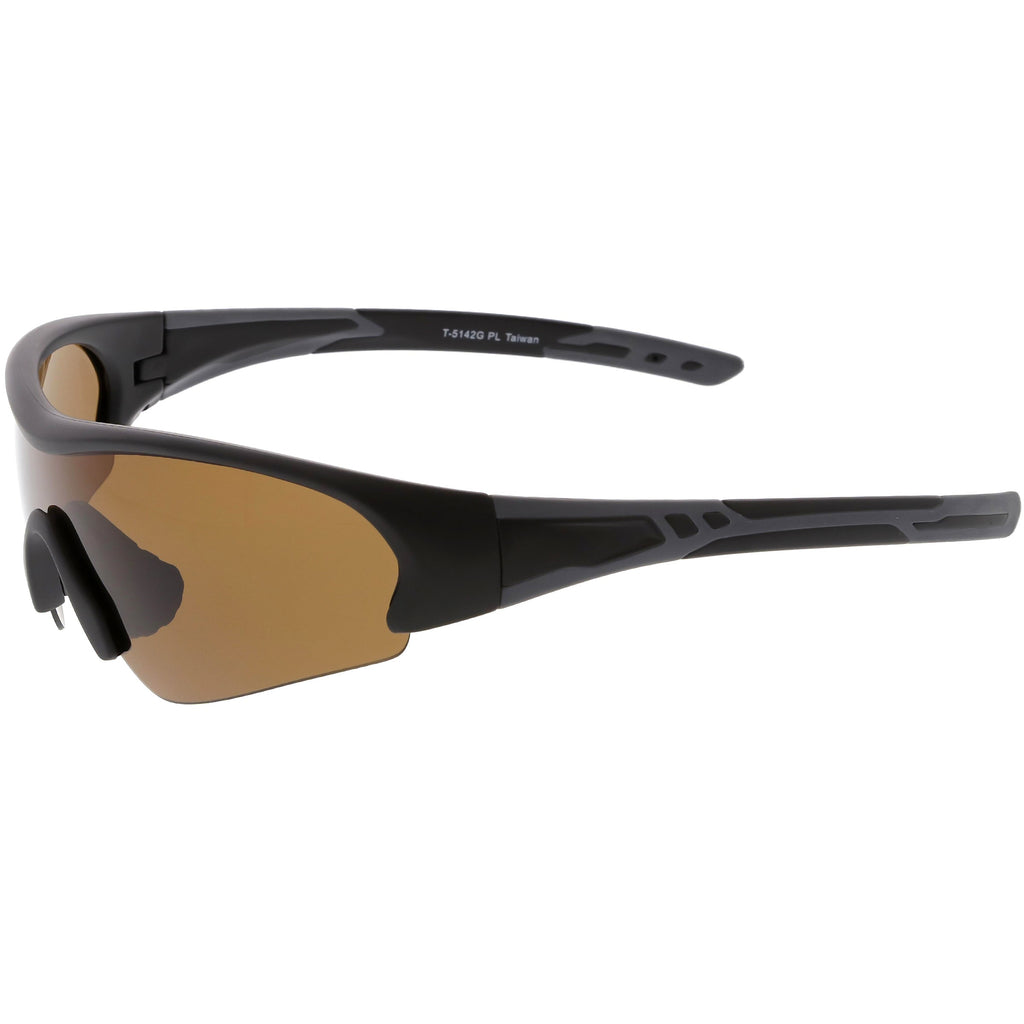 Outdoor Sports Half Frame TR-90 Polarized Shield Sunglasses C538