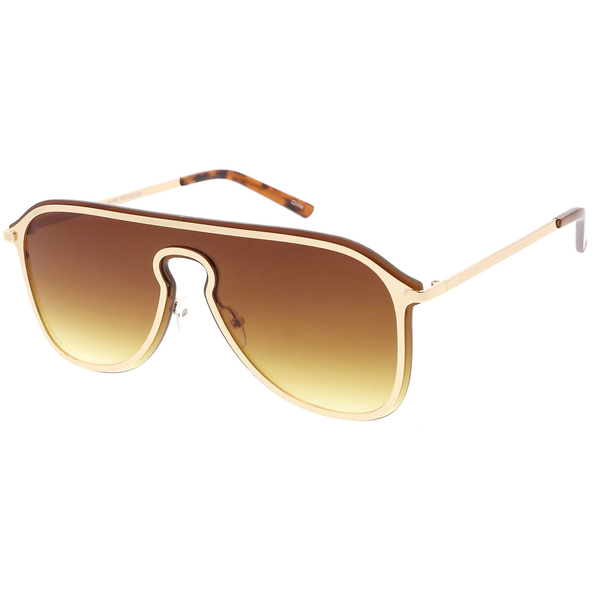 Retro Modern Futuristic Rimless Shield Aviator Sunglasses C541