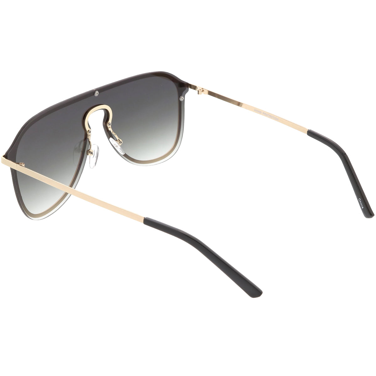 Retro Modern Futuristic Rimless Shield Aviator Sunglasses C541