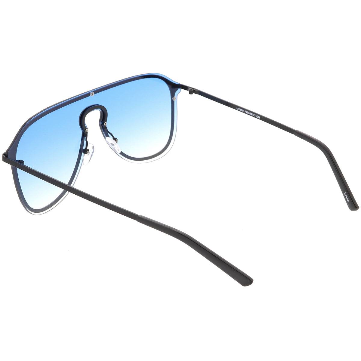 Retro Modern Futuristic Rimless Shield Aviator Sunglasses C541