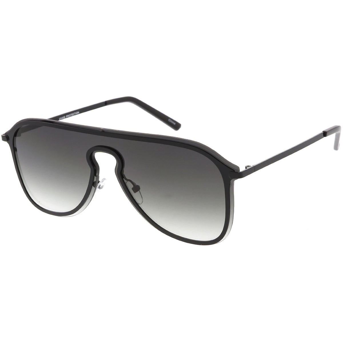 Retro Modern Futuristic Rimless Shield Aviator Sunglasses C541