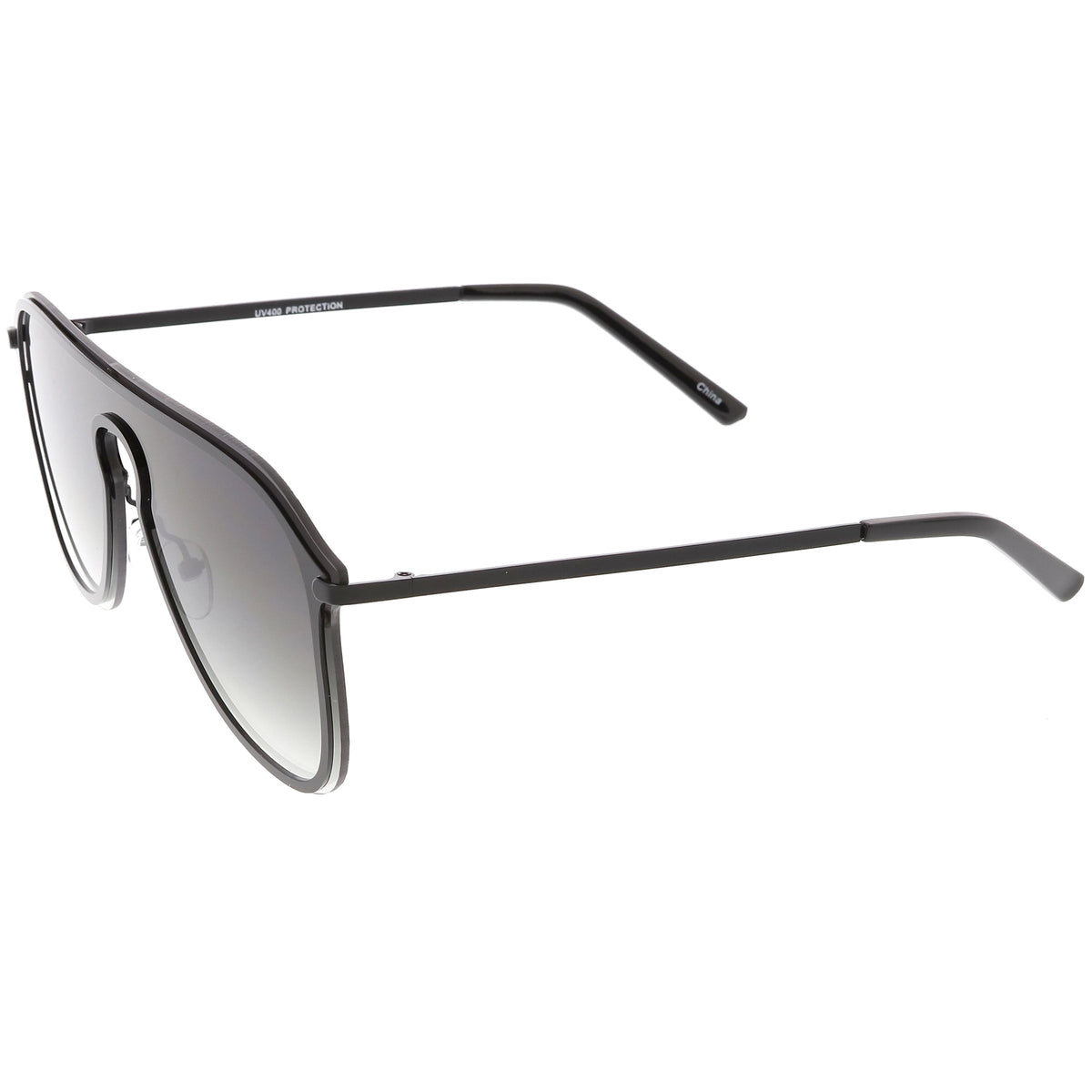 Retro Modern Futuristic Rimless Shield Aviator Sunglasses C541