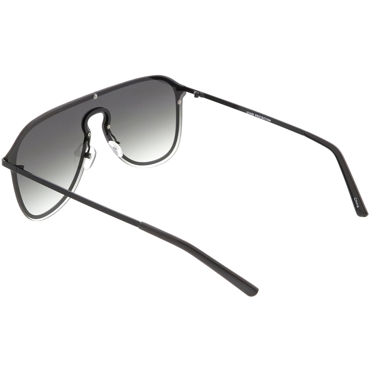 Retro Modern Futuristic Rimless Shield Aviator Sunglasses C541