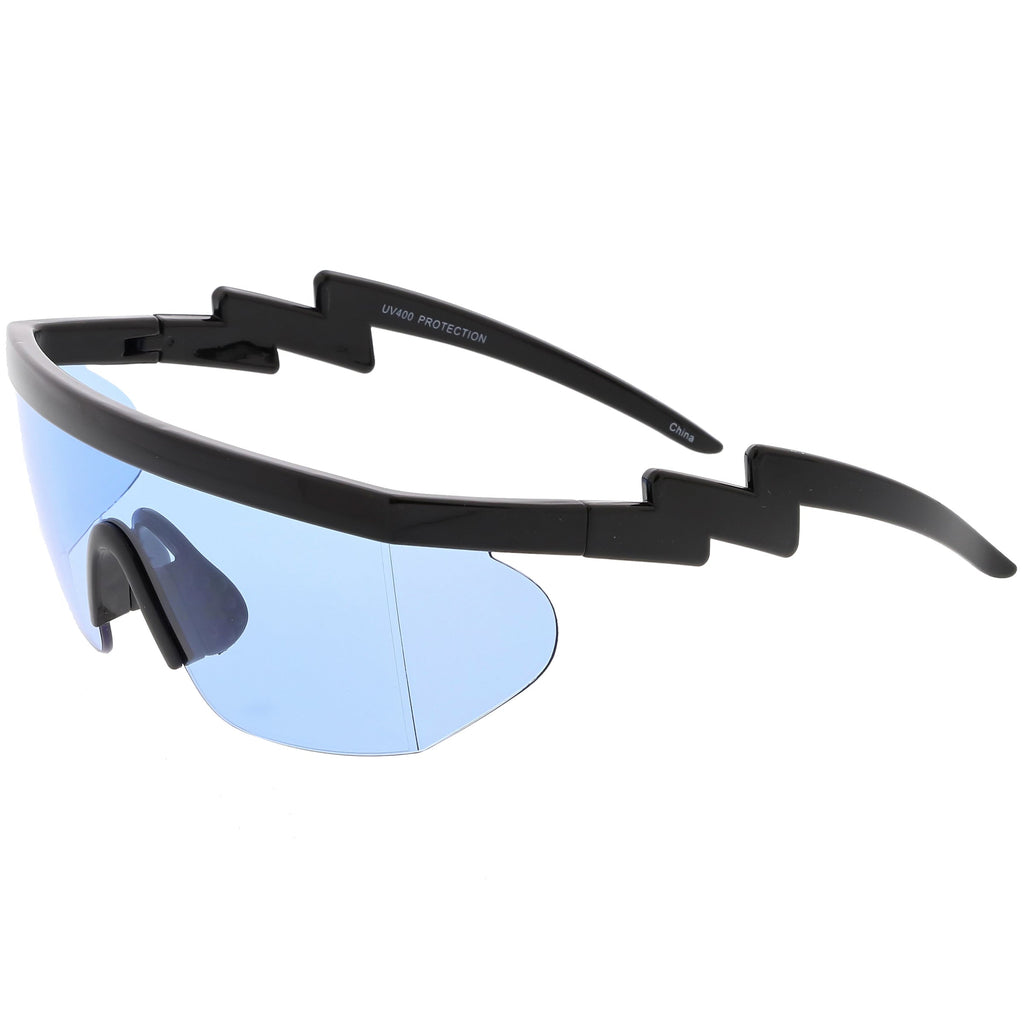 Retro Flat Top Color Tone Half Frame Goggle Shield Sunglasses C546