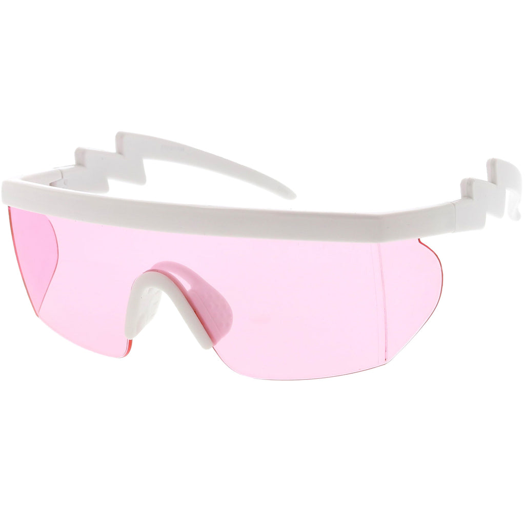 Retro Flat Top Color Tone Half Frame Goggle Shield Sunglasses C546