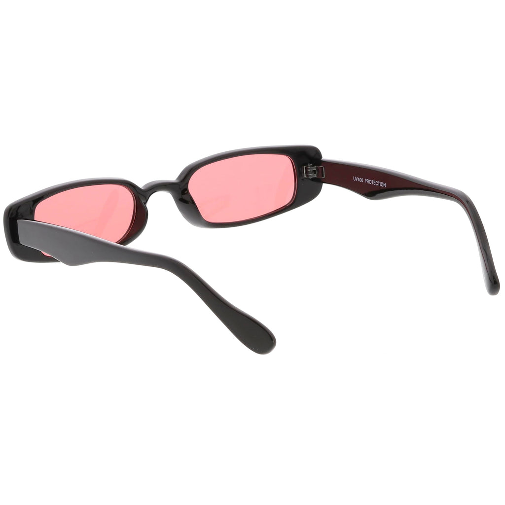 Unisex 90's Retro Thin Rectangle Color Tone Lens Sunglasses C549