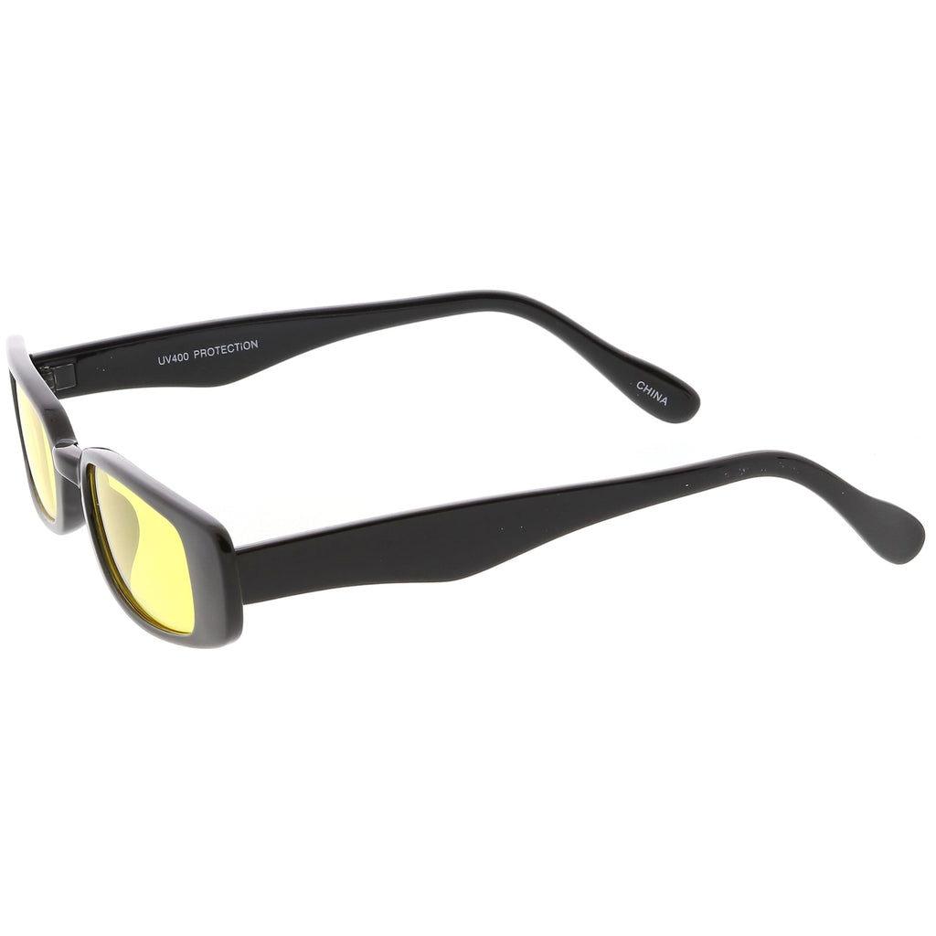 Unisex 90's Retro Thin Rectangle Color Tone Lens Sunglasses C549