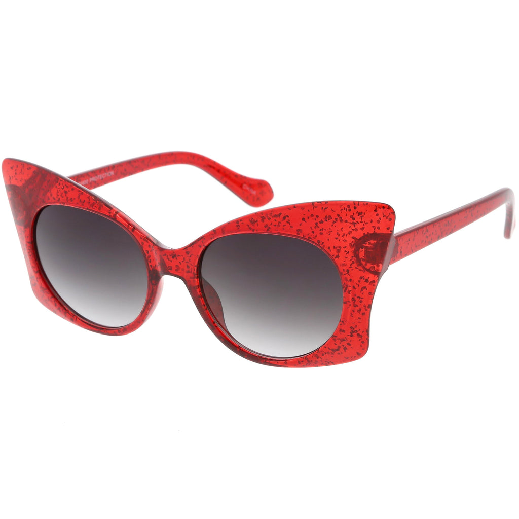 Women's Oversize Butterfly Glitter Cat Eye Sunglasses C553