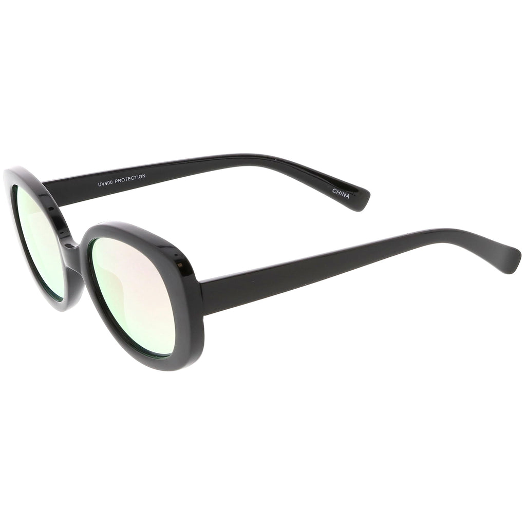 Women's Rounded Retro 1950's Thick Frame Sunglasses C557