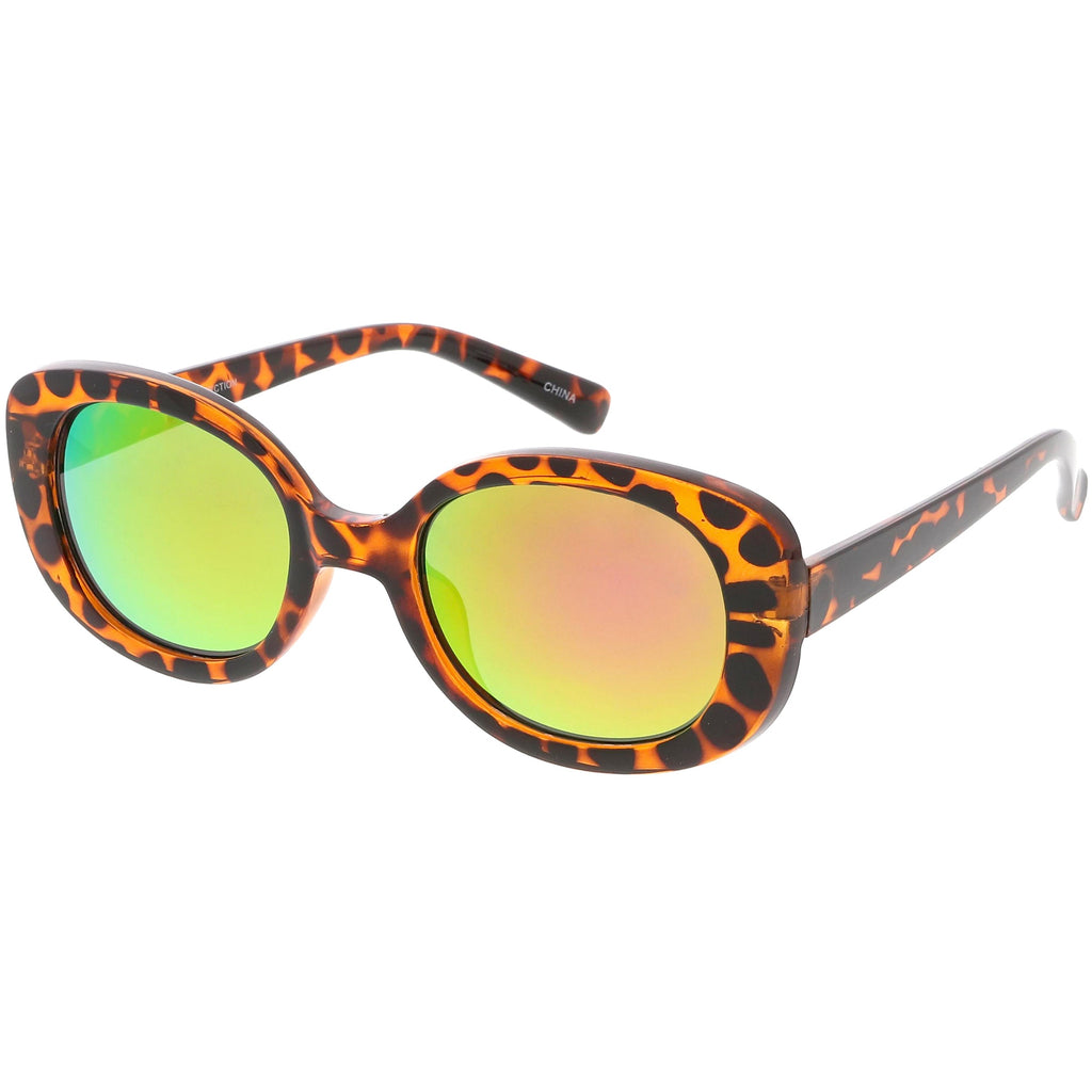 Women's Rounded Retro 1950's Thick Frame Sunglasses C557