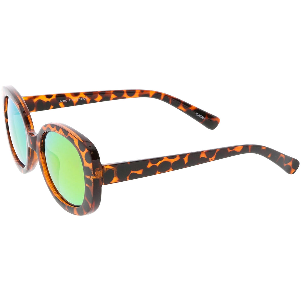 Women's Rounded Retro 1950's Thick Frame Sunglasses C557