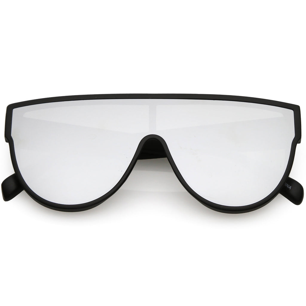 Retro Modern Infinity Mirrored Flat Lens Shield Sunglasses C558