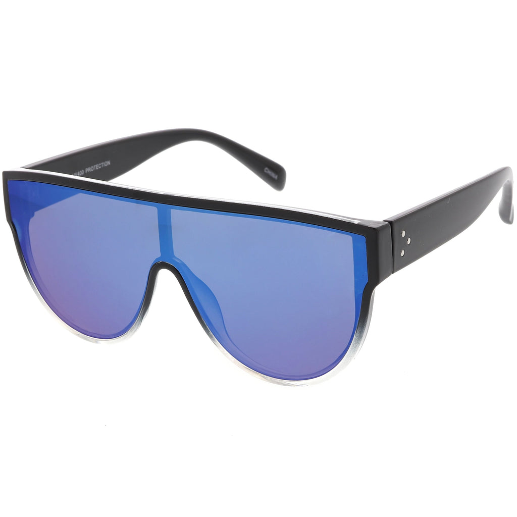 Retro Modern Infinity Mirrored Flat Lens Shield Sunglasses C558