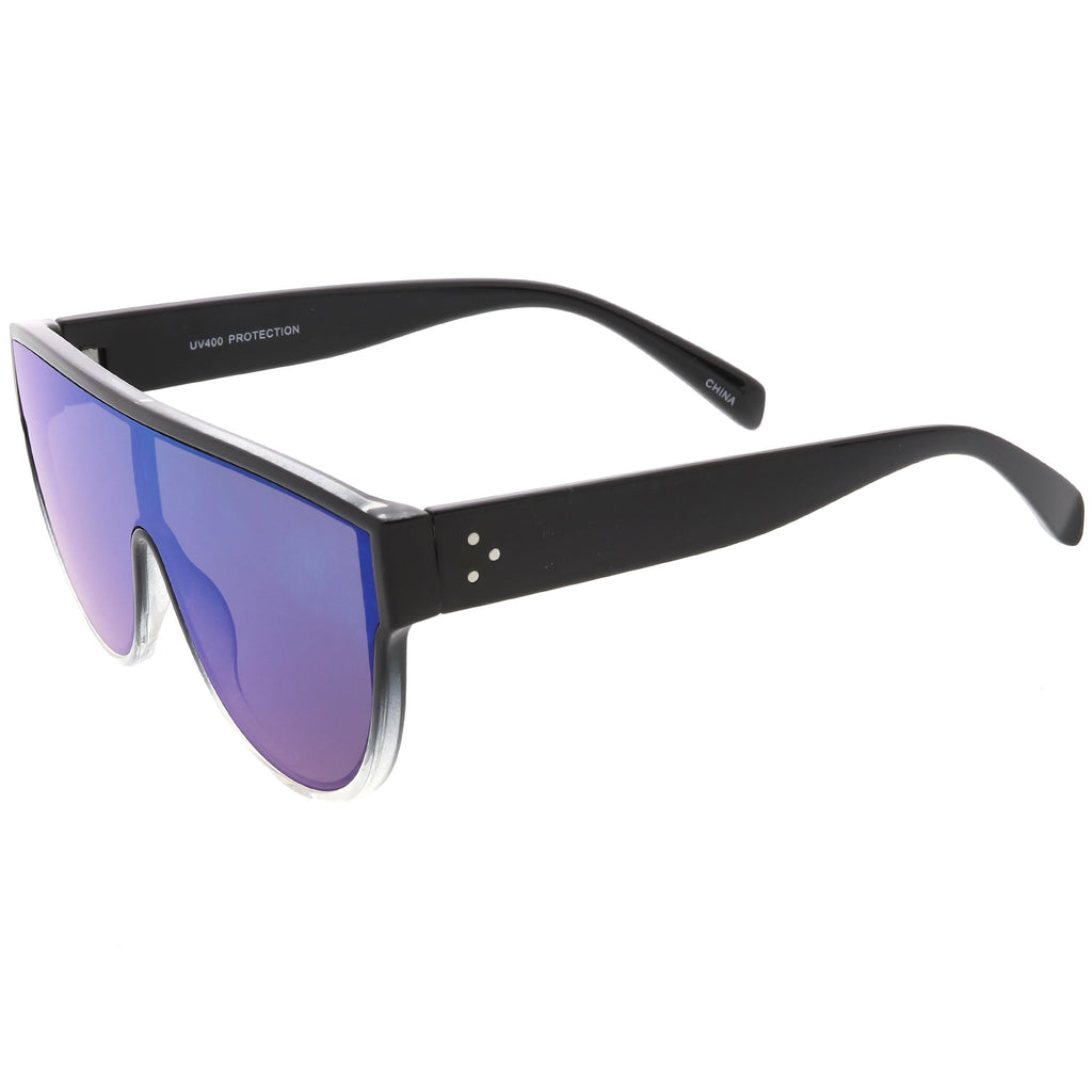 Retro Modern Infinity Mirrored Flat Lens Shield Sunglasses C558