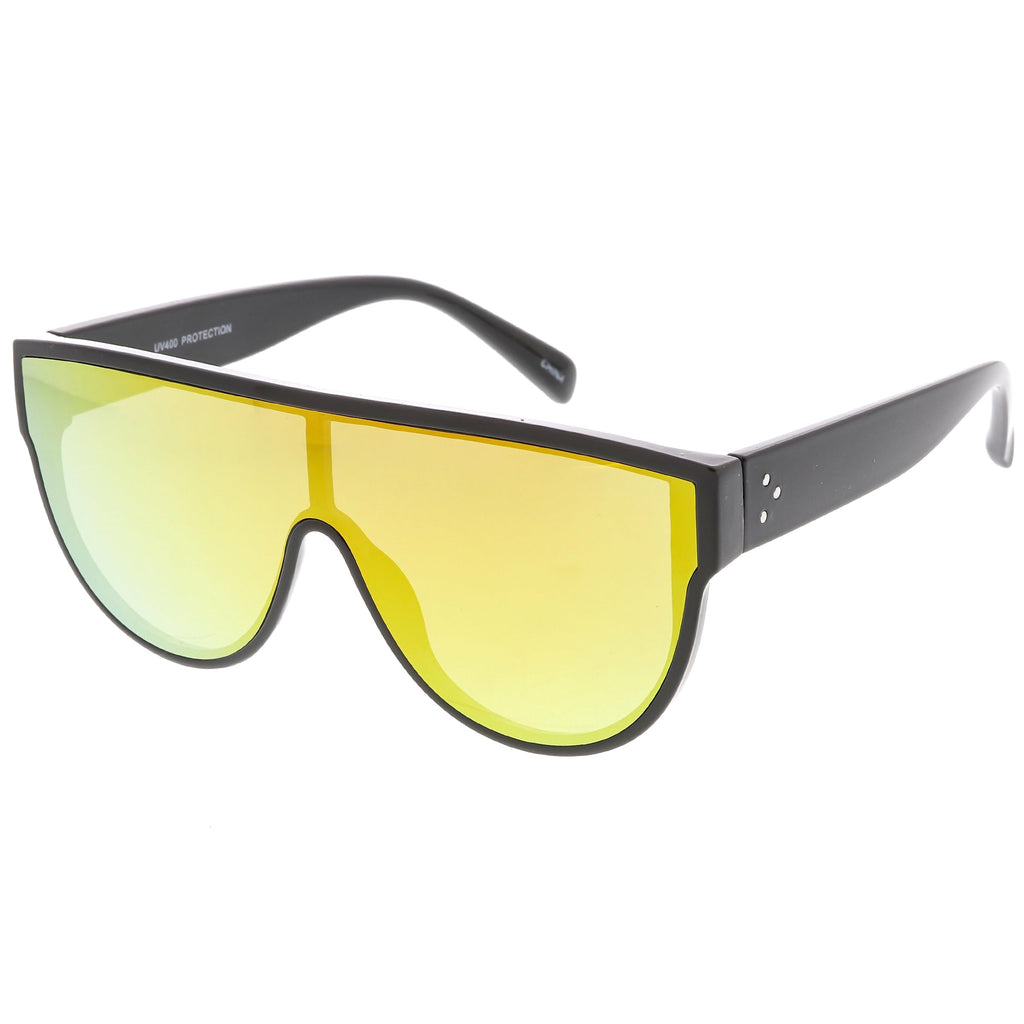 Retro Modern Infinity Mirrored Flat Lens Shield Sunglasses C558