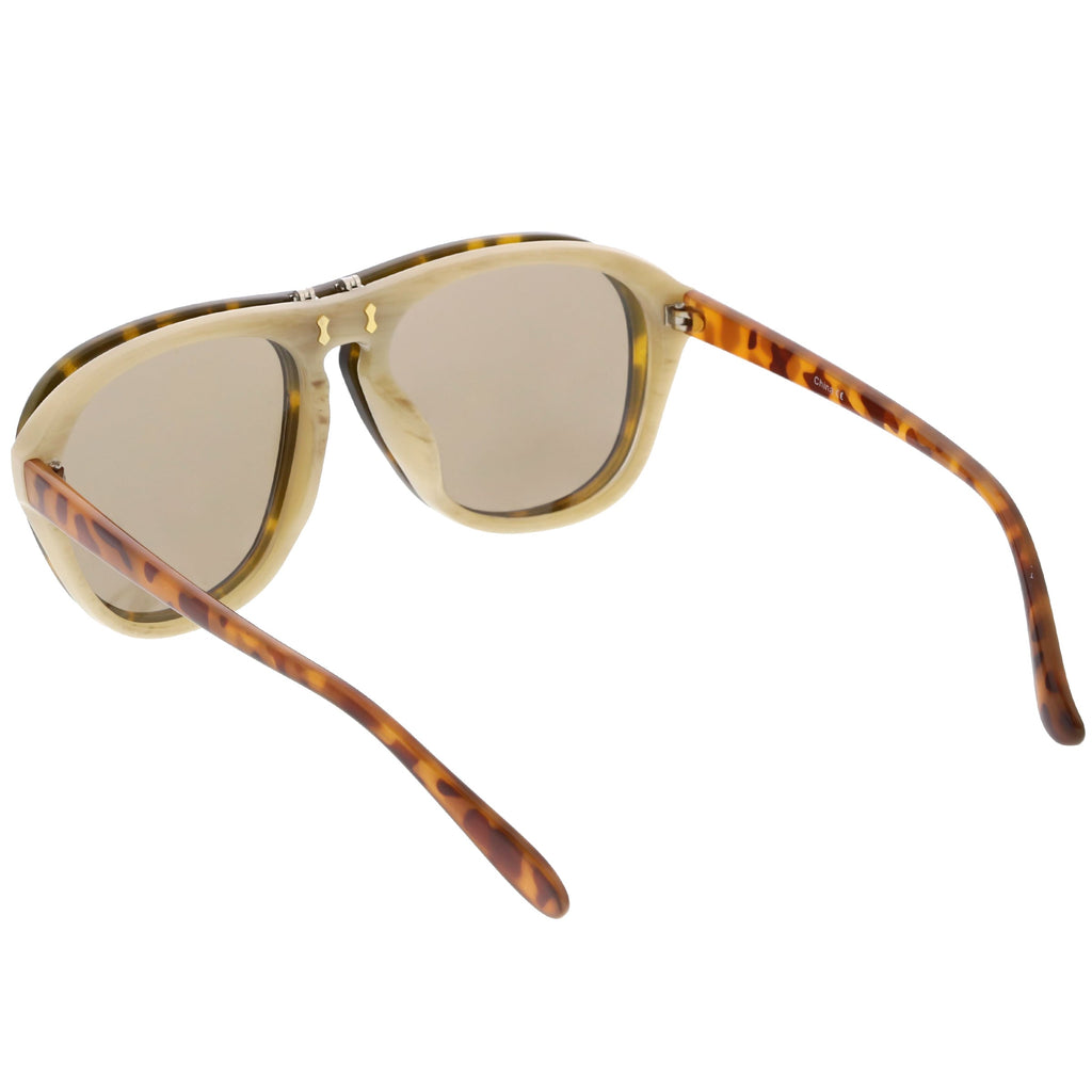 Men's Oversize Two Tone European Style Flip Up Aviator Sunglasses C580