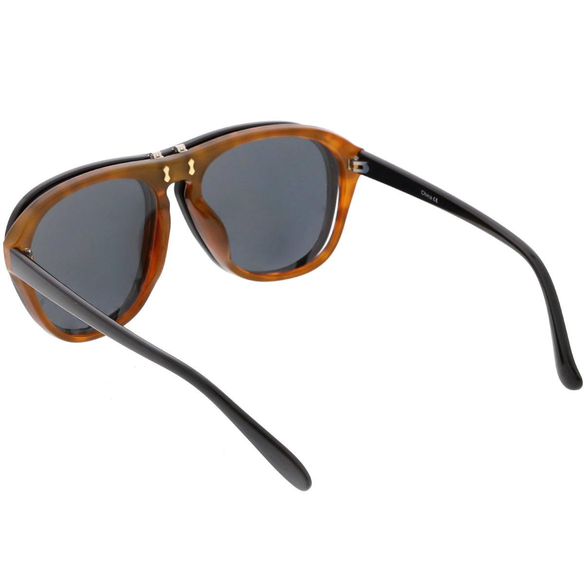 Men's Oversize Two Tone European Style Flip Up Aviator Sunglasses C580