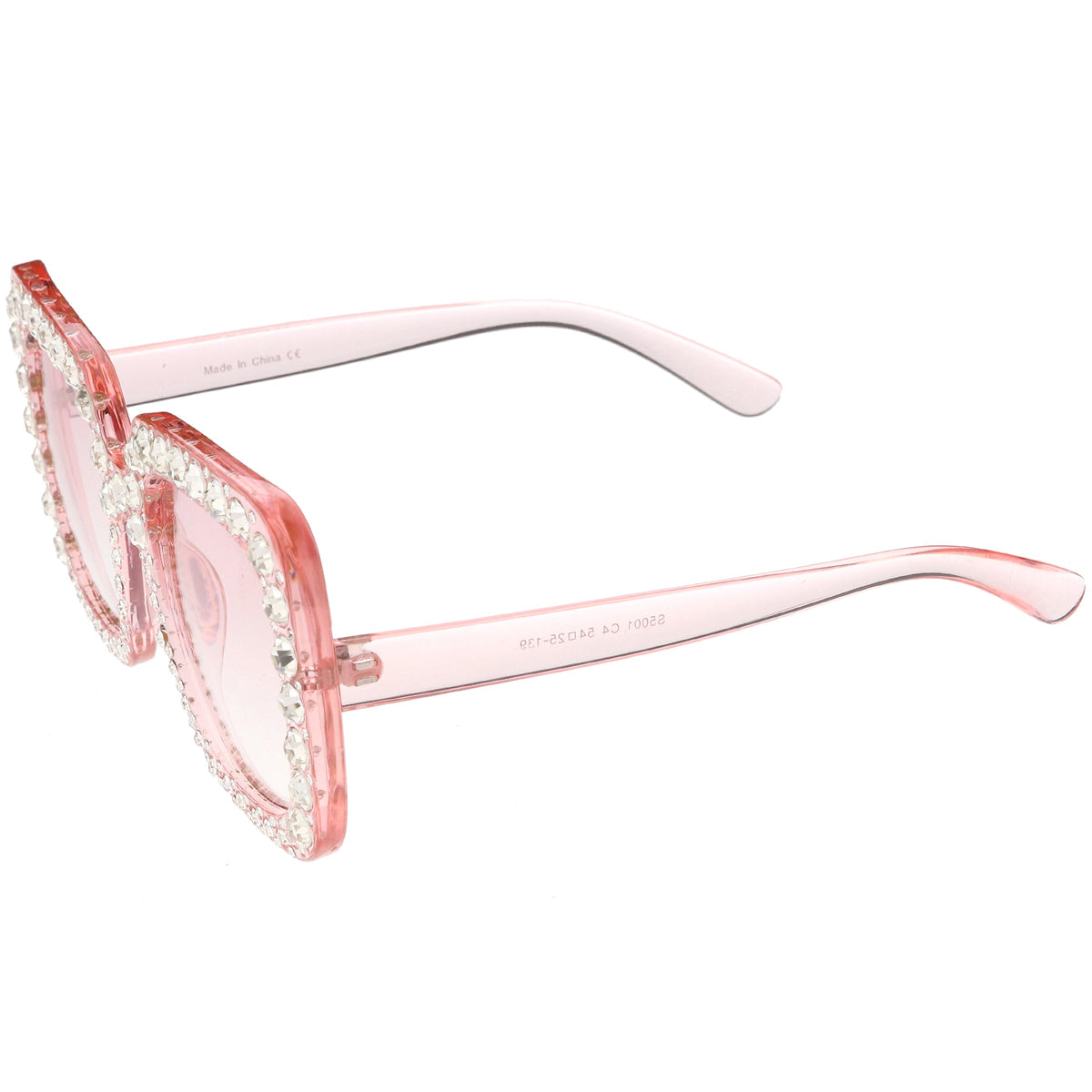 Women's Oversize Glamorous Crystal Rhinestone Square Sunglasses C586