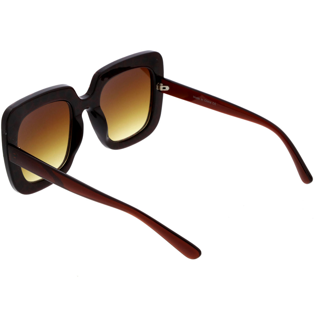 Women's Oversize Glamorous Crystal Rhinestone Square Sunglasses C586