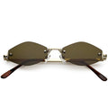 Retro 1990's Small Geometric Hexagon Sunglasses C593