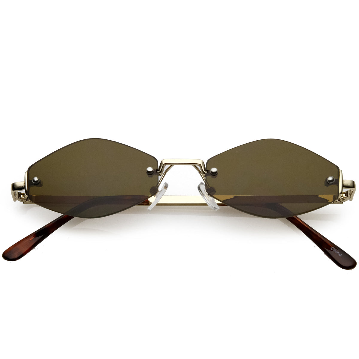 Retro 1990's Small Geometric Hexagon Sunglasses C593