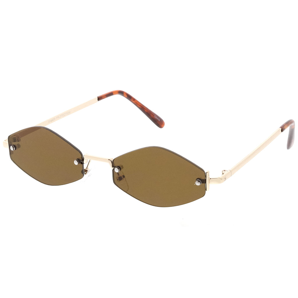 Retro 1990's Small Geometric Hexagon Sunglasses C593