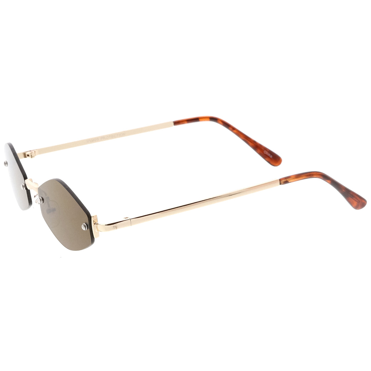 Retro 1990's Small Geometric Hexagon Sunglasses C593