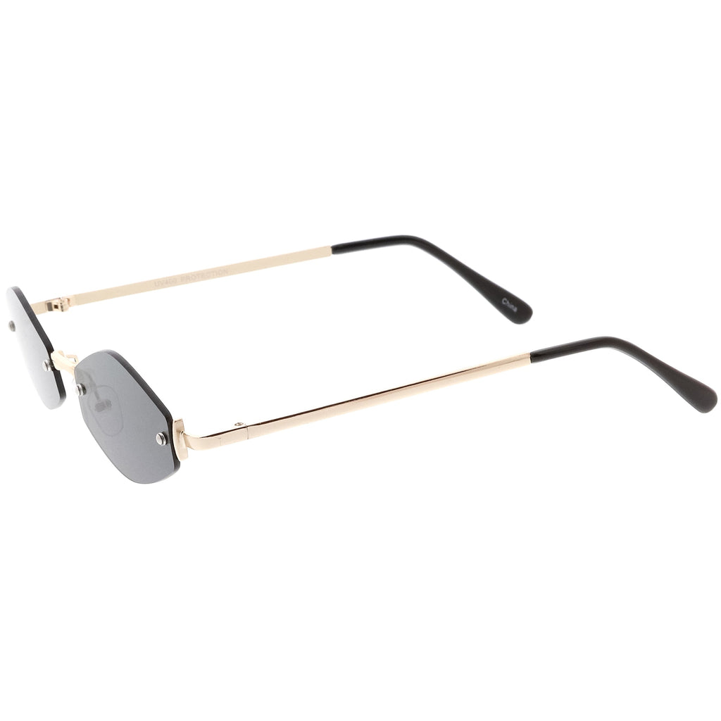 Retro 1990's Small Geometric Hexagon Sunglasses C593
