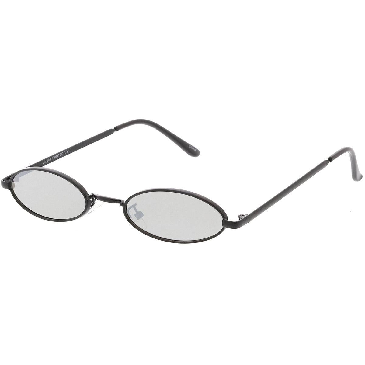 Small Retro 1990's Oval Metal Mirrored Lens Sunglasses C594