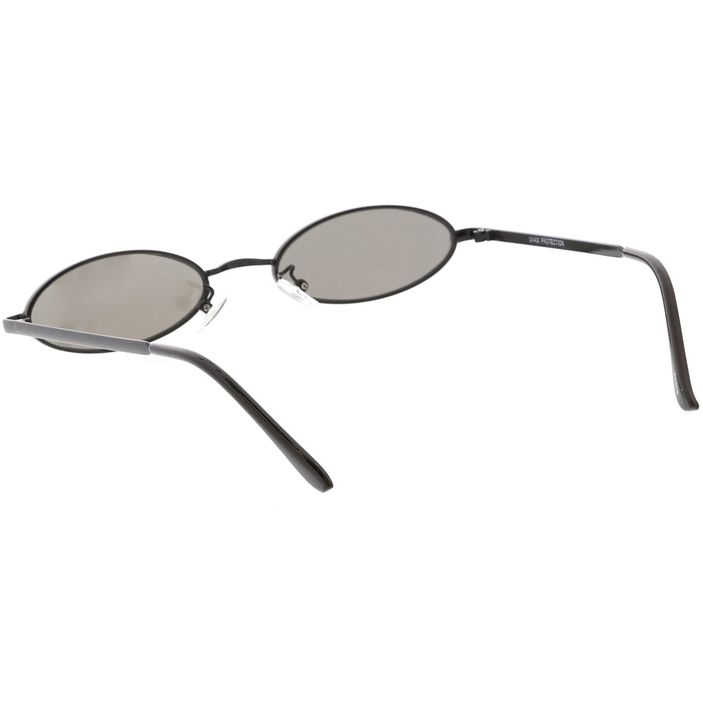 Small Retro 1990's Oval Metal Mirrored Lens Sunglasses C594